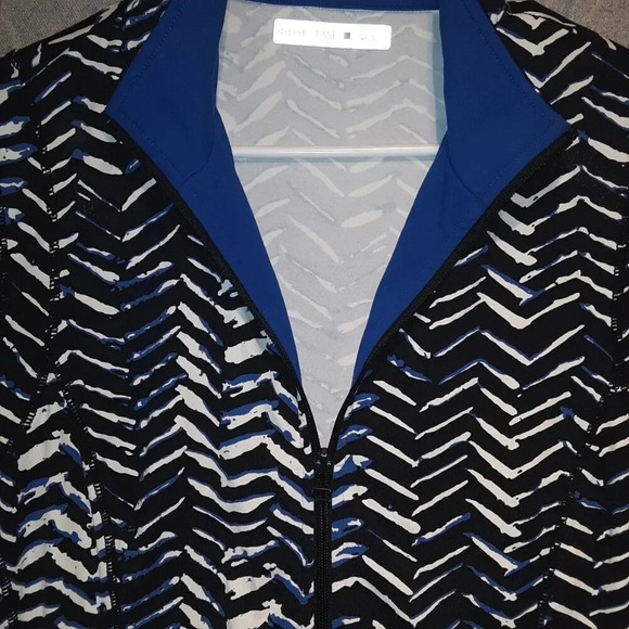 BYLYSE@EASE Women's Long Sleeve Black & Blue Jacket Size Large - Picture 3 of 8